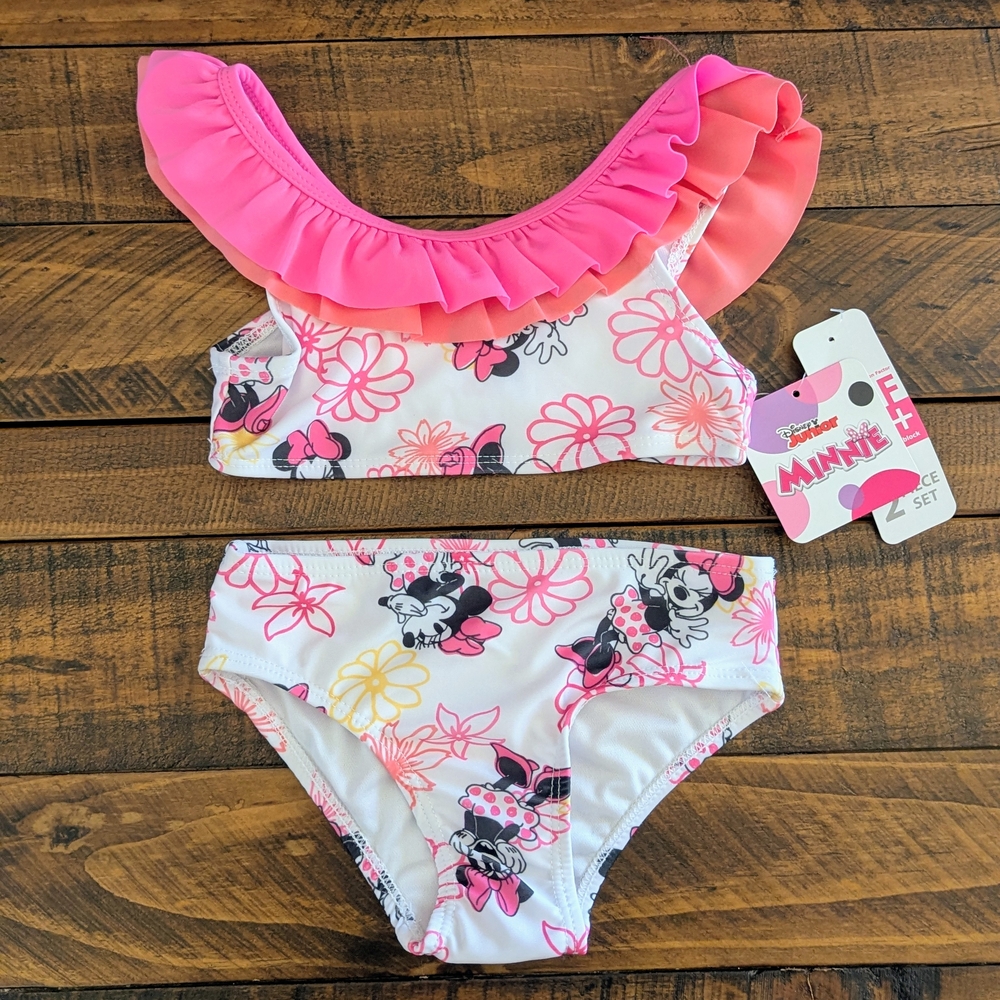 Minnie Mouse Pink Ruffle Bikini Set for Kids